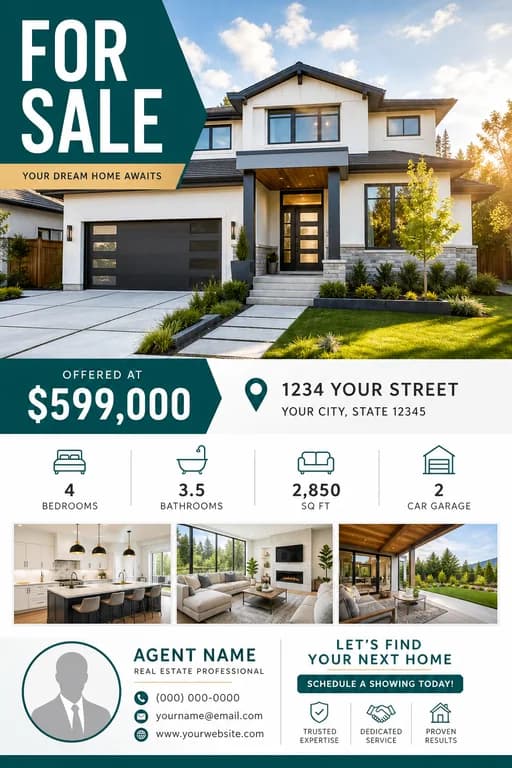AI-generated for-sale real estate flyer example